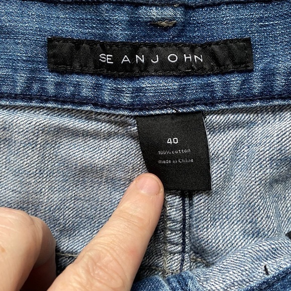 Sean John Mens Blue Jean Shorts Size 40 Baggy Hip Hop Street wear Pockets - Picture 5 of 5